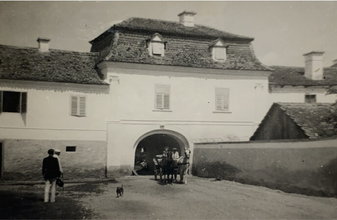 The courtyard and building front of Ugron Castle in Hargita County