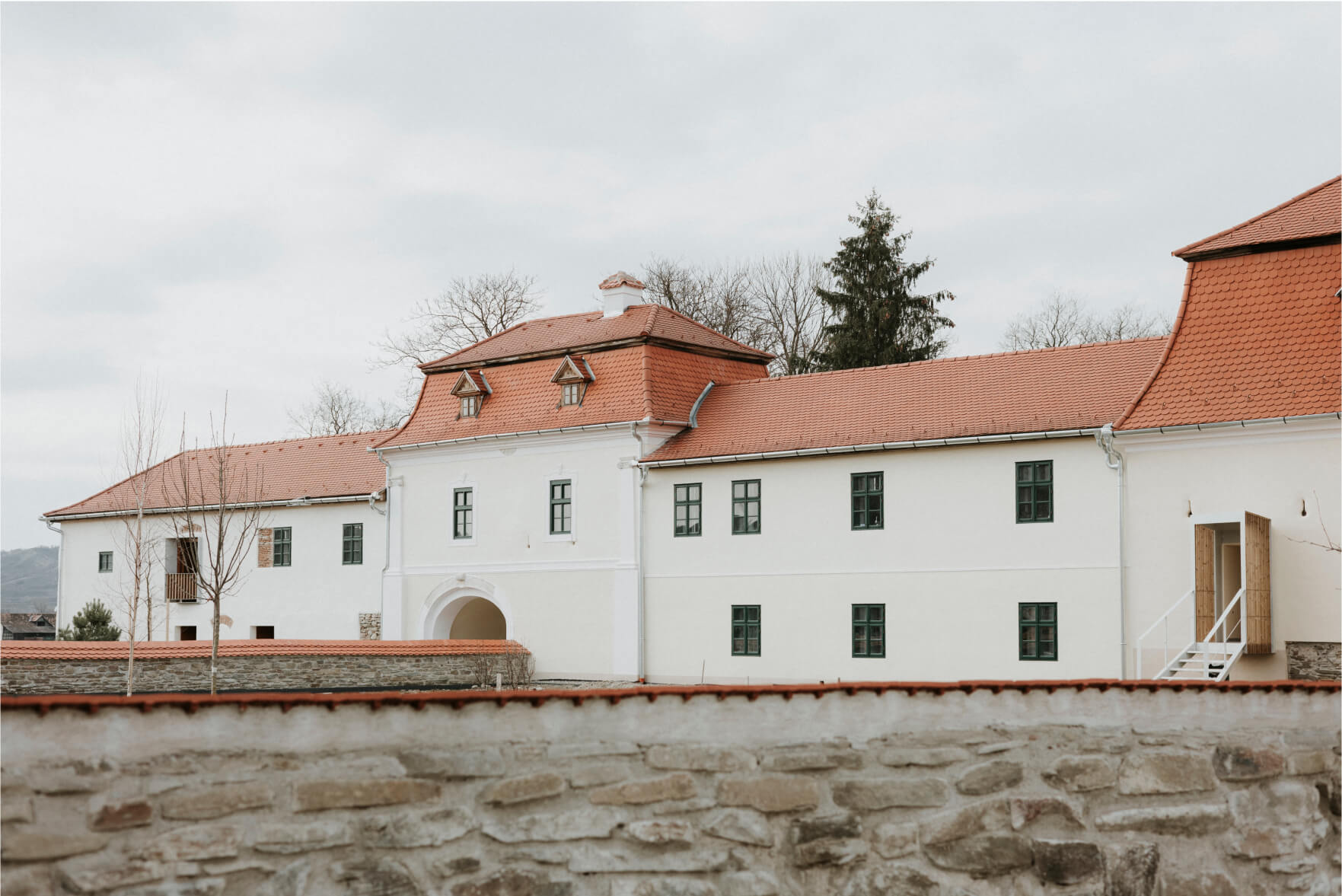 The facade of the castle